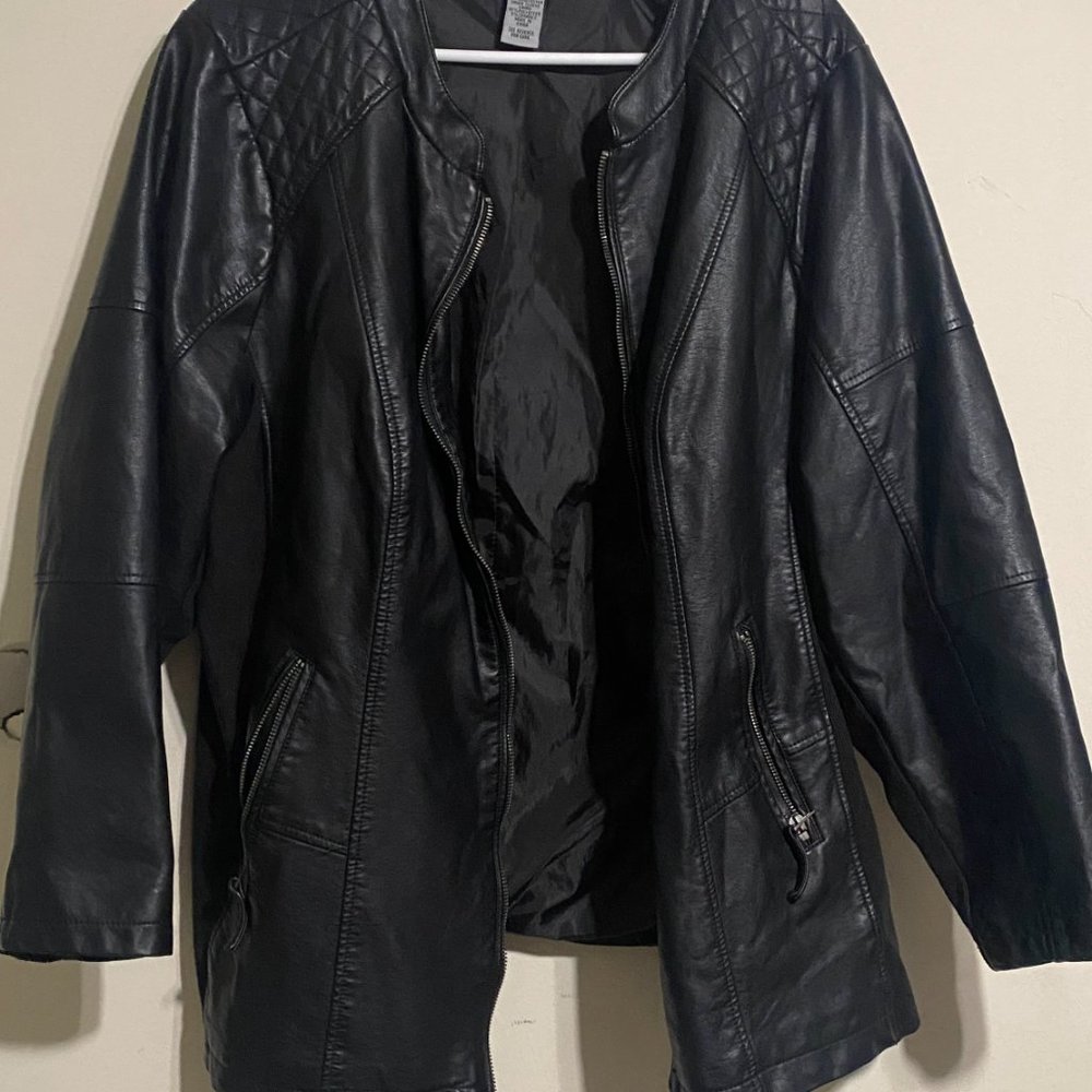 Catherine's Black leather Jacket Size 2xL Women's